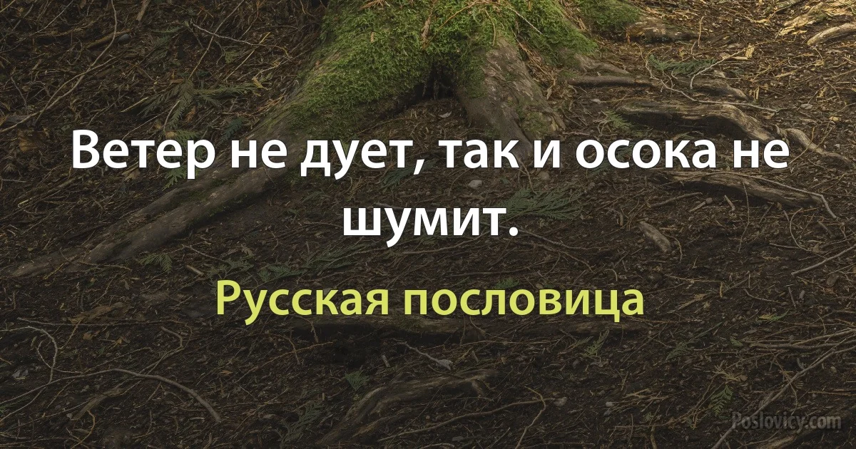 Ветер не дует, так и осока не шумит. (Русская пословица)