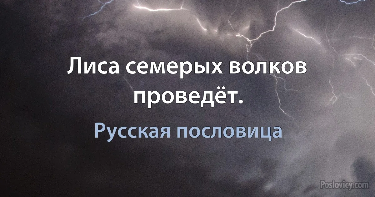 Лиса семерых волков проведёт. (Русская пословица)