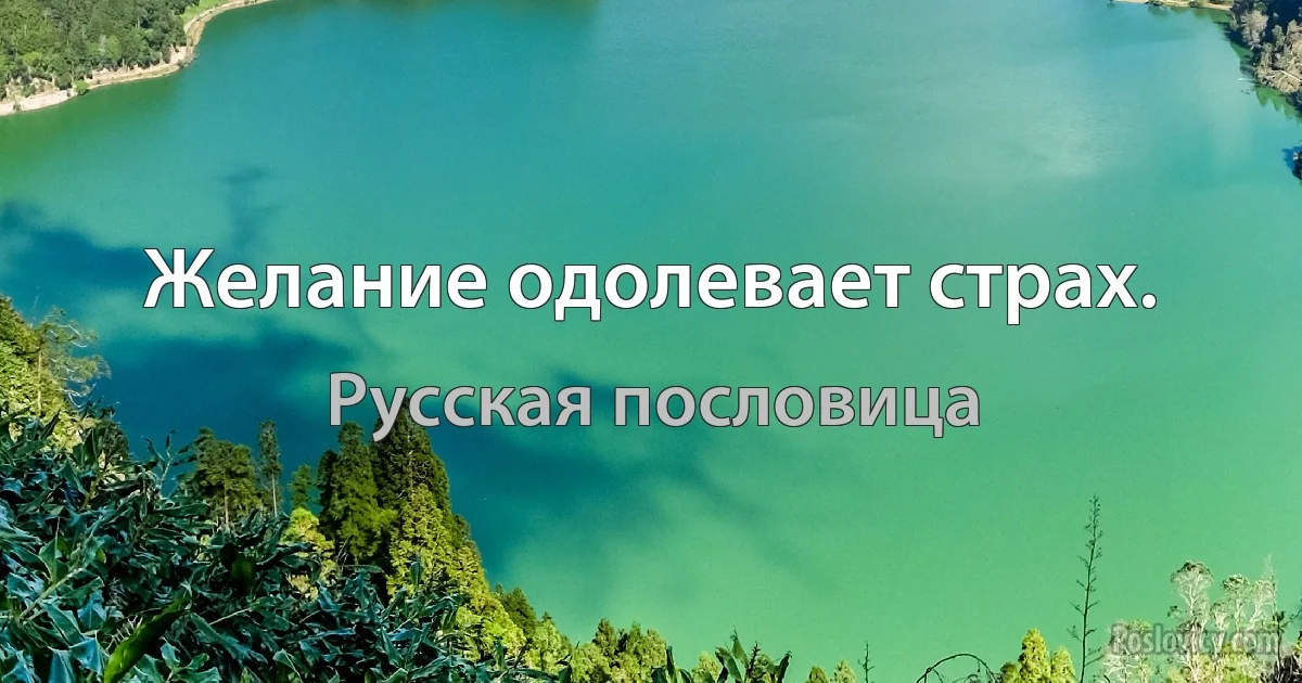 Желание одолевает страх. (Русская пословица)