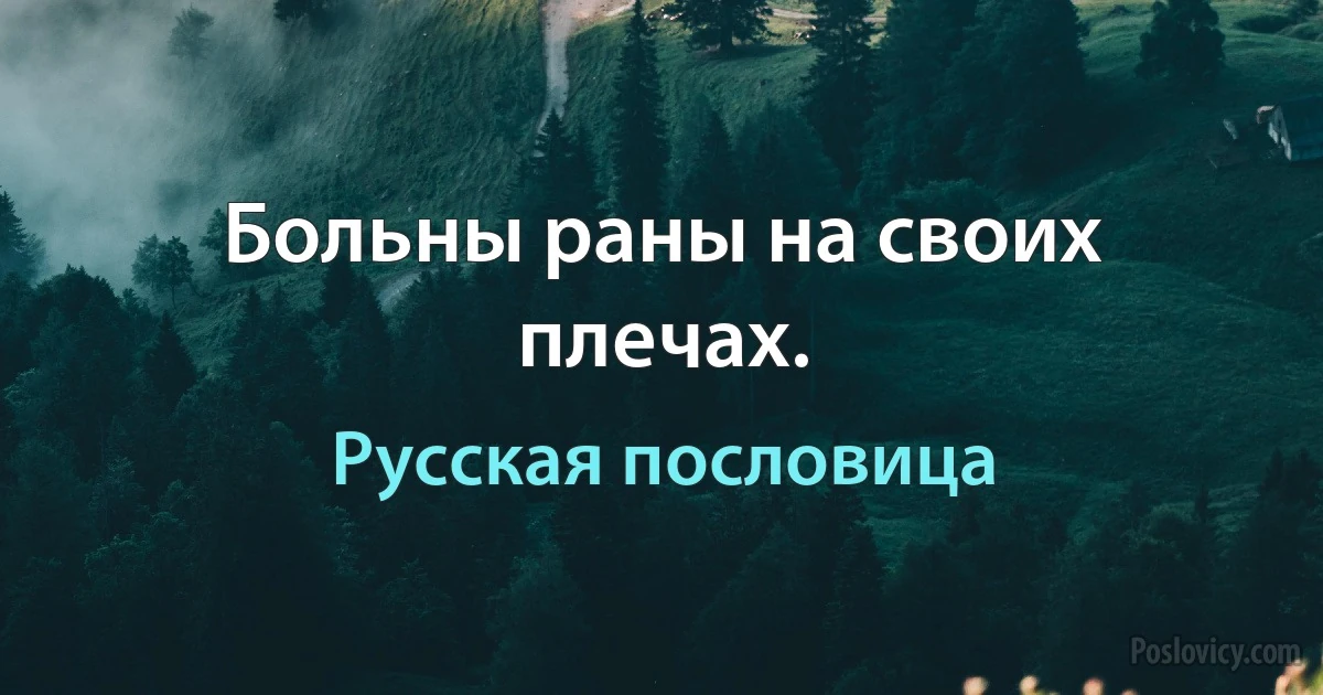 Больны раны на своих плечах. (Русская пословица)