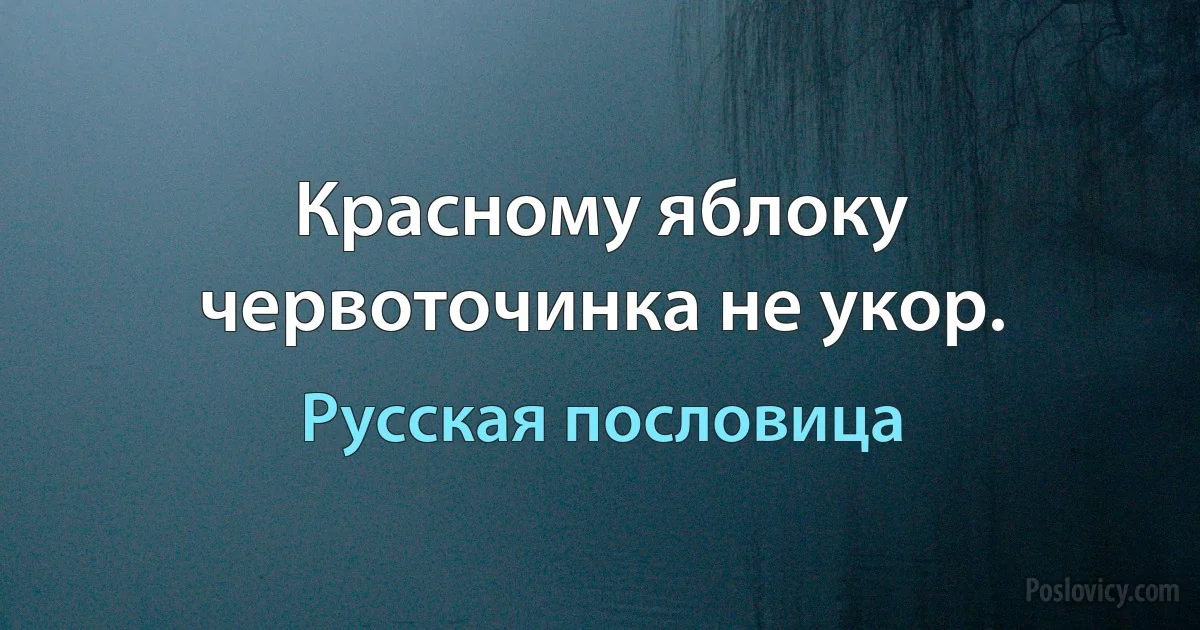 Красному яблоку червоточинка не укор. (Русская пословица)