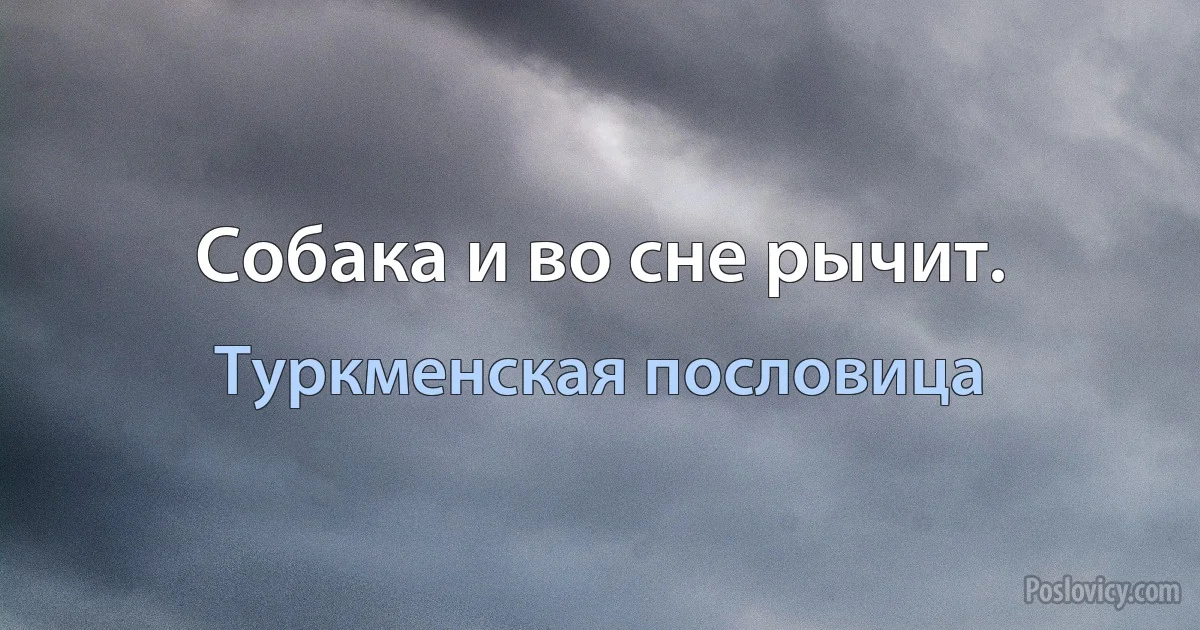 Собака и во сне рычит. (Туркменская пословица)