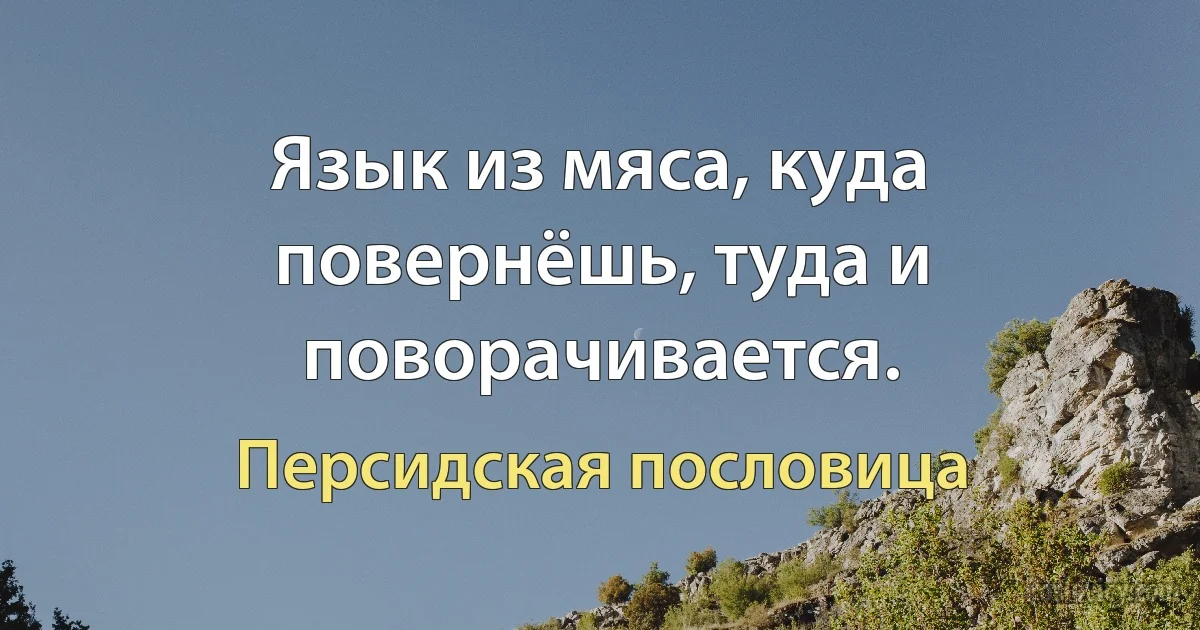 Язык из мяса, куда повернёшь, туда и поворачивается. (Персидская пословица)