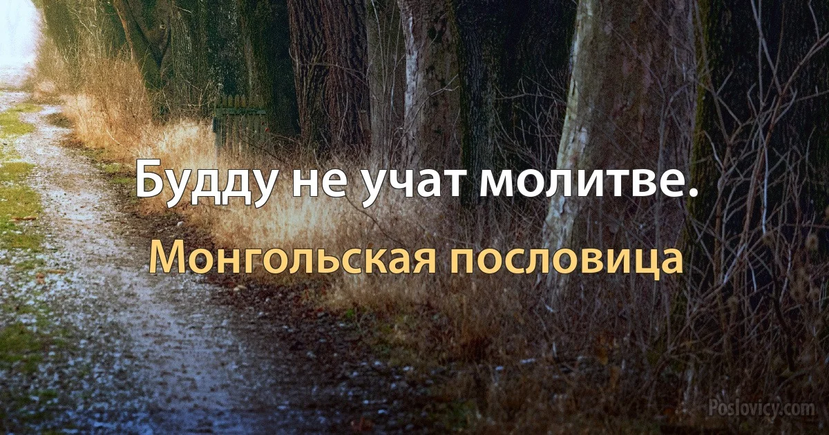 Будду не учат молитве. (Монгольская пословица)