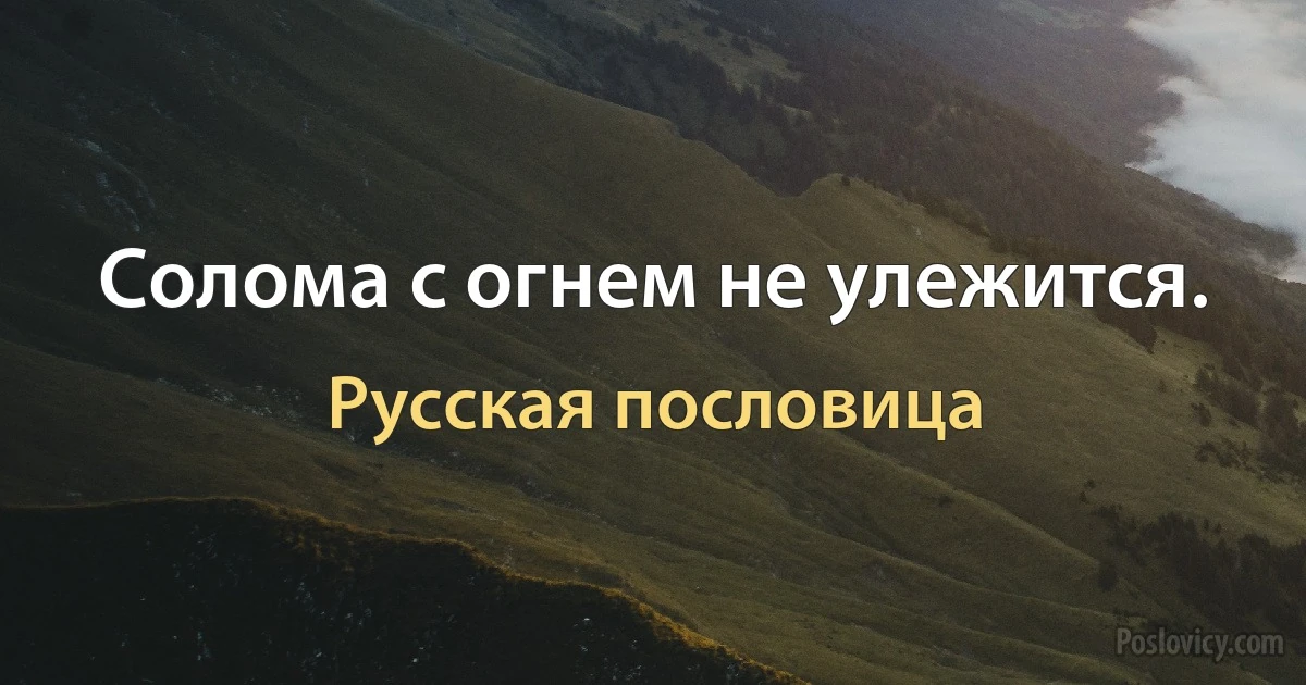 Солома с огнем не улежится. (Русская пословица)